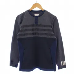 アディダスオリジナルス adidas originals Tシャツ カットソー 長袖 ヘンリーネック ボーダー柄 XS 紺 /BM