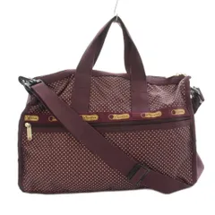 レスポートサック LesportSAC ボストンバッグ ショルダーバッグ ドット柄 ロゴ 紫 パープル /KU