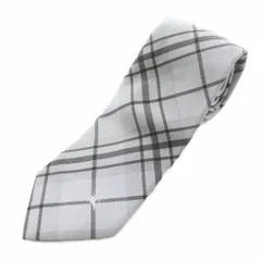 バーバリーブラックレーベル BURBERRY BLACK LABEL ネクタイ レギュラータイ チェック柄 ホースロゴ刺繍 シルク グレー /KU