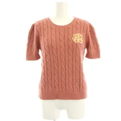 ローレンラルフローレン LAUREN RALPH LAUREN ケーブルニット カットソー ロゴ刺繍 半袖 S ピンク 0200012627 /HN
