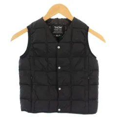 タイオン TAION ダウンベスト Vネック ワンカラー ショート丈 ナイロン 130cm 黒 ブラック /BB