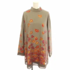 トクコプルミエヴォル TOKUKO 1er VOL シフォン シアー チュニック シャツ ハイネック 花柄 長袖 9 M グレージュ /☆G