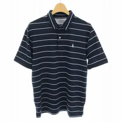 ポロ ラルフローレン POLO RALPH LAUREN ポロシャツ 半袖 ボーダー柄 ポニー刺繍 L 14-16 紺 ネイビー 水色 ライトブルー /YT