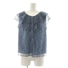 プロポーション ボディドレッシング PROPORTION BODY DRESSING ラッフルレースブラウス シャツ ノースリーブ FR 青 ブルー レース フリル 1212210602 /RR