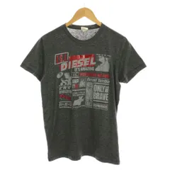 ディーゼル DIESEL Tシャツ カットソー 半袖 XXL グレー グラフィックプリント クルーネック /YM