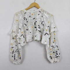 ZARA ザラ ニット 総柄 ホワイト XS-Sサイズ レディース 古着 Y2K レトロ アメカジ ストリート