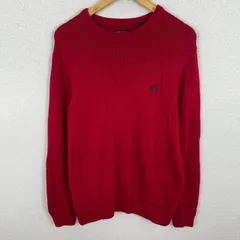 CHAPS チャップス ニット ロゴ刺繍 レッド Mサイズ メンズ 古着 アメカジ ストリート