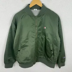 Champion チャンピオン MA-1 ロゴ刺繍 グリーン Mサイズ メンズ 古着 ストリート スポーツMIX