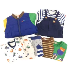 ミキハウス mikihouse 6点セット Tシャツ ジャケット パンツ 70 80 90 青 ブルー 紺 ネイビー 緑 グリーン 白 ホワイト /AE ■GY14