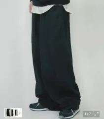 GLW GOOD LIFE WORKS(グッドライフワークス) スリット バルーン コットン パンツ ブラック M