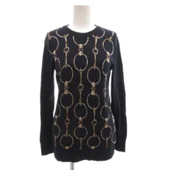 ローレンラルフローレン LAUREN RALPH LAUREN ニット セーター クルーネック 総柄 長袖 XS 紺 ネイビー /AE