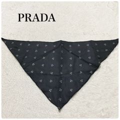 PRADA プラダ スカーフ シルク トライアングル柄 総柄 保存箱付き