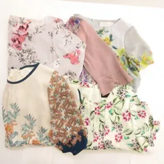 スーナウーナ Sunauna ワンピース ひざ丈 花柄 半袖 長袖 5点 セット38