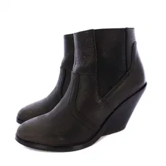 ディーゼル DIESEL ブーティ ショートブーツ サイドゴア レザー 36 ブラック /KH ☆AA★