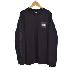 ザノースフェイス THE NORTH FACE L/S Square Logo Tee スクエアロゴ Tシャツ 長袖 ロンT プリント M 黒 ブラック NT81931