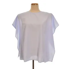 インディヴィ INDIVI 体型カバー スクエアブラウス 半袖 38 水色 ライトブルー 127-83700