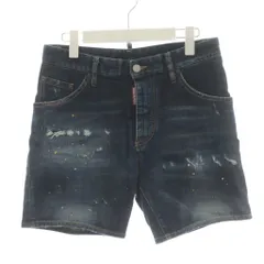 ディースクエアード DSQUARED2 Paint Denim Shorts ショートパンツ ハーフパンツ デニムパンツ ジーンズ ジーパン Gパン ボタンフライ ダメージ加工 42 青 ブルー S74MU0649 /AN52