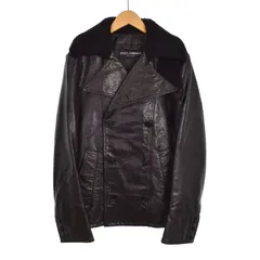 ドルチェ&ガッバーナ ドルガバ DOLCE&GABBANA レザージャケット ライダースジャケット ダブル ゴートスキン 山羊革 46 黒 ブラック G94999L/FULH7 ☆AA★