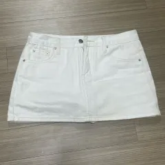 白 デニム ミニスカート