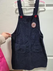 バイミミ xxl コーデュロイ サスペンダー スカート ネイビー