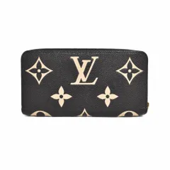 ルイヴィトン LOUIS VUITTON ジッピーウォレット バイカラー モノグラムアンプラント ロングウォレット 長財布 黒 ブラック M80481 ☆AA★