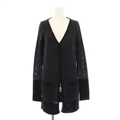 ニールバレット Neil Barrett ロングカーディガン ニット 長袖 Vネック 薄手 ウール シルク混 XS 黒 ブラック /BB ■GY41