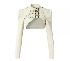 y2kジャケット 白ジャケット クロップドジャケット