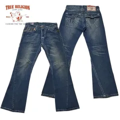 (32) USA トゥルーレリジョン ジョイ SUPER Tシャツ フレアデニム トゥルーレリジョン デニム