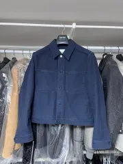 トニウエーク モールスキン コットン トラッカー ジャケット ネイビー L