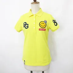 パーリーゲイツ PEARLY GATES ゴルフ スポーツウエア ポロシャツ 半袖 刺繍 ニコちゃん 黄 イエロー 0