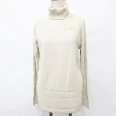 キャロウェイ CALLAWAY スポーツウエア ゴルフ ニット セーター 2023年モデル 長袖 タートルネック ハイネック ラメ 吸湿発熱 ゴールド ベージュ L