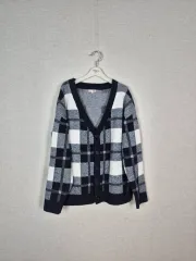 オーバーサイズ 厚手で暖かい スパオ CHECK カーディガン