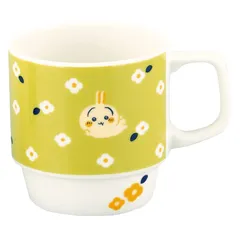ちいかわ 公式ライセンス うさぎ マグカップ 大きめ 340ml 径約9×9cm フラワーガーデン 食器 グッズ 雑貨 黄緑 CKW23-11 