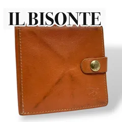 IL BISONTE イルビゾンテ　二つ折り財布　折り財布　コンパクトウォレット　オレンジ系　オールレザー　本革　小銭入れ　札入れ　レシート入れ　メンズ　レディース　財布　長財布　折りたたみ財布　ブランド財布　人気財布　高級