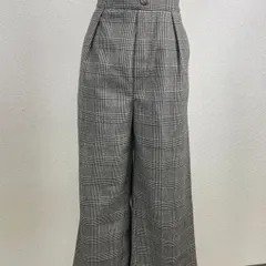 チェック柄 ワイドパンツ グレー Lサイズ ウエストゴム きれいめ カジュアル　20251027-0005