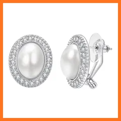 【新品】 Aleasha マベパール ピアス レディース ラージオーバル ジルコニア ノンアレルギーイヤリング シルバー 人気 ジュエリー プレゼント