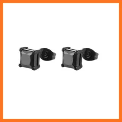 【新品】 ピアス CZダイヤ 四角 両耳用２つ入り 上品 フェイクダイヤ ワンポイント お洒落 プチプラ 高見え ユニセックス (ブラック) 0