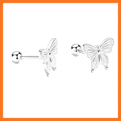【新品】 Umiwe S925シルバー ピアス レディース バタフライ 蝶 モチーフ リアル 精巧 デザイン ボール 玉 ピアスキャッチ 耳せん 金属アレルギー対応 つけっぱなし 就寝可能 ニッケルフリー 敏感肌 小さめ シンプル おしゃれ 上品 個性的  0
