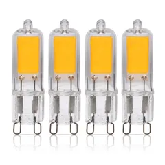 Simba Lighting G9 LED COB電球 (4個パック) 2W T4 20Wから25Wハロゲン交換用 ペンダント/シーリングライト/デスクランプ/壁取り付け用燭台/120V JCDバイピンベース 調光機 [4 Count (Pack of 1)]