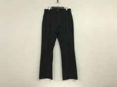 本物ハレHAREストライプ柄スラックスパンツメンズサーフアメカジミリタリーワークストリートスケータービジネススーツモードドレスゴルフバイカー黒ブラックM