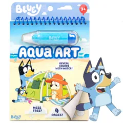 Bluey Aqua Art, Includes 4 Reusable Pages of Water Art & Water Pen, Color with Water Book, Water Reveal Activity Book, Paint 