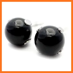 【新品】 モリオン ピアス レディース メンズ スタッドピアス 8mm 天然石 パワーストーン おしゃれ かわいい 金属アレルギー 両耳用 プレゼント ギフト 贈り物 1