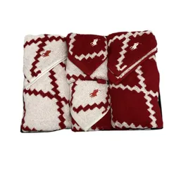 RalphLauren(ラルフローレン) 小物美品  - 白×レッド フェイスタオル×2点/ハンドタオル×2点 コットン