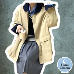 丸襟 コーデュロイ ベージュ 切り替え ハンティングジャケット コート アウター レディース