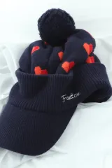 W(F) FANTOM ウール 帽子 キャップ 耳ドール 冬 ニット 暖かい 防寒-2820