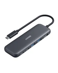 Anker USB Cハブ 5イン1 USBC - HDMIスプリッター 4Kディスプレイ付き 1 x 電源 USB-C 5Gbps & 2 x 電源USB-A 3.0 5Gbps データポート MacBook Pro、MacBook Air、D [ブラック]