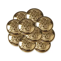 [Taiko] ボタン (10個セット) 飾りボタン 金ボタン アンティーク レトロ (25mm, ゴールド) [ゴールド] [25mm]