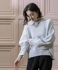 OPAQUE.CLIP スパンコールラメミドルゲージニット Free