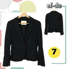 ef-de エフデ アウター テーラードジャケット ポケット カジュアル ブラック 7 レディース 古着