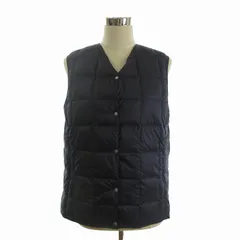 タイオン TAION ダウンベスト Vネック ナイロン 無地 紺 ネイビー XL